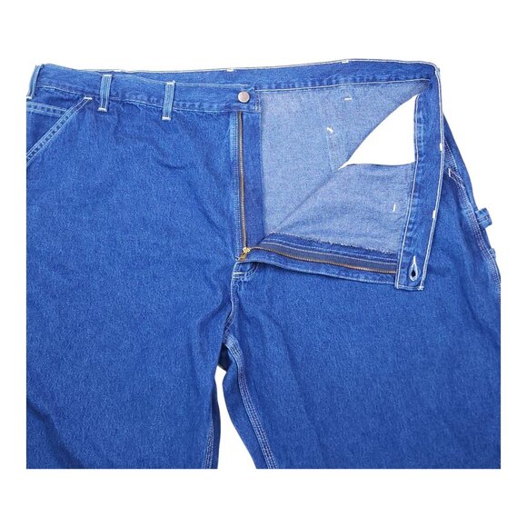 Carhartt B13 Dungaree Fit Mens Blue Denim Jeans 50x32 100% Cotton Workwear - Picture 4 of 6